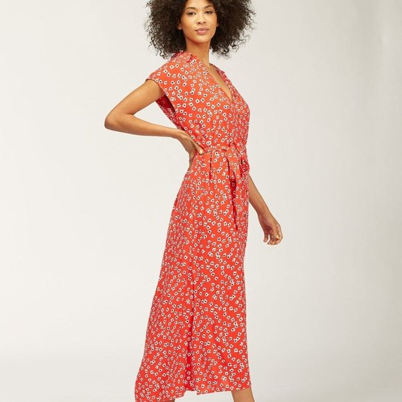 Billabong Women's Red Button Up Little Flirt Maxi Dress Sleeveless Floral Small - Picture 4 of 12